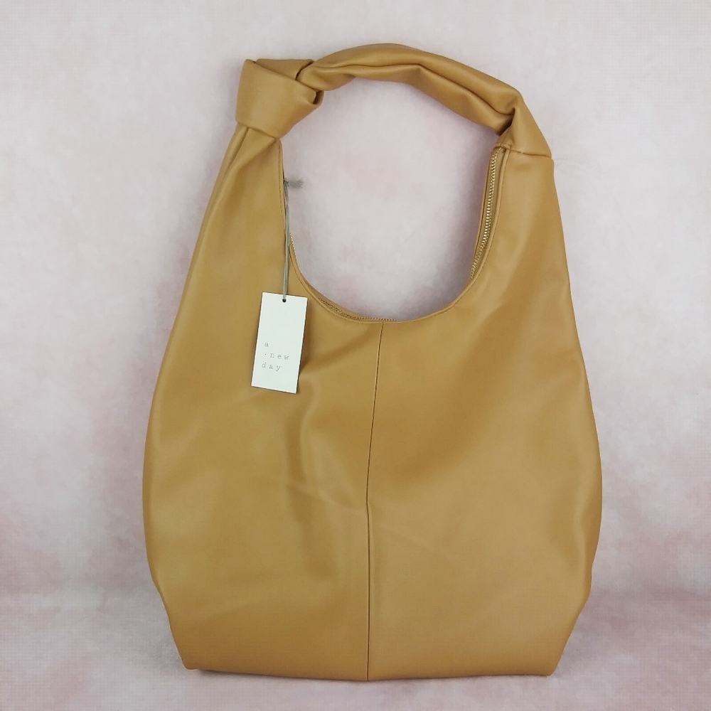 📦 Sale - a new day Caramel Zip Knotted Crossbody Bag